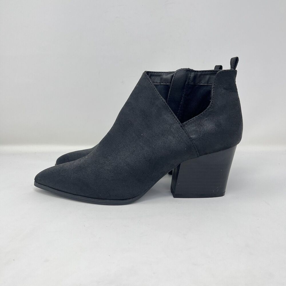 Qupid Chunky Block Heels Black Pointed Toe Casual… - image 2